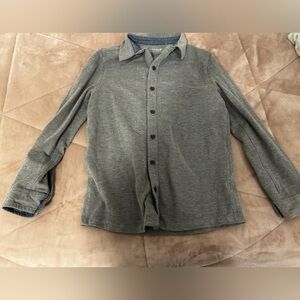 Cat and Jack boys gray button up long sleeve top size 8/10